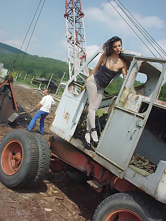 Eve miller on an old excavator image 3