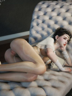 Drawn asian babes in sheer nylons image 8
