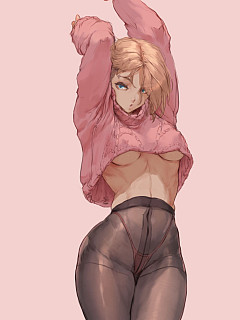 Drawn girls in pantyhose image 1