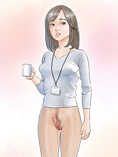 Drawn girls with penis in pant...