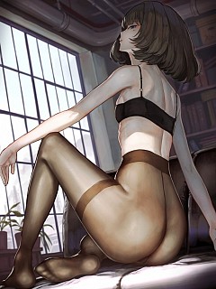 Pantyhose pictures with nice drawing girls image 2