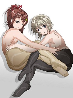 Two painted girls in pantyhose image 6