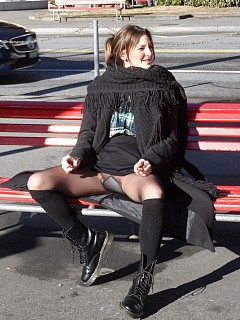 Amateur girls in nylon tights outdoor image 6