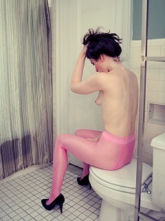 Lustful wives posing in pantyhose image 1