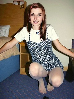 Teenage girls showing off their legs covered pantyhose on private pictures image 2